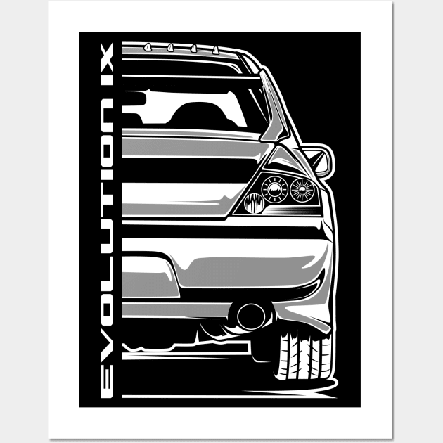 Lancer Evolution 9 (White Print) Wall Art by idrdesign